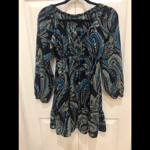 Fashion Fuse Blue Paisley Dress